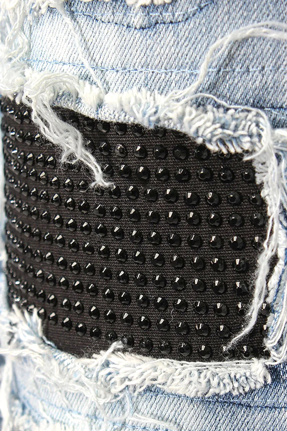 Paint Splatter Rhinestone Denim Jeans - Image 3