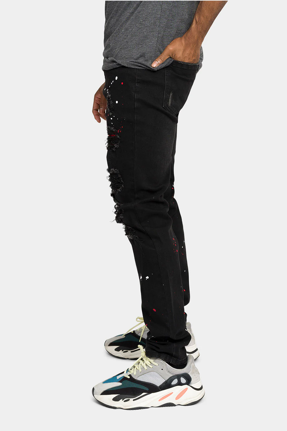 Paint Splattered Skinny Denim Jeans - Image 2