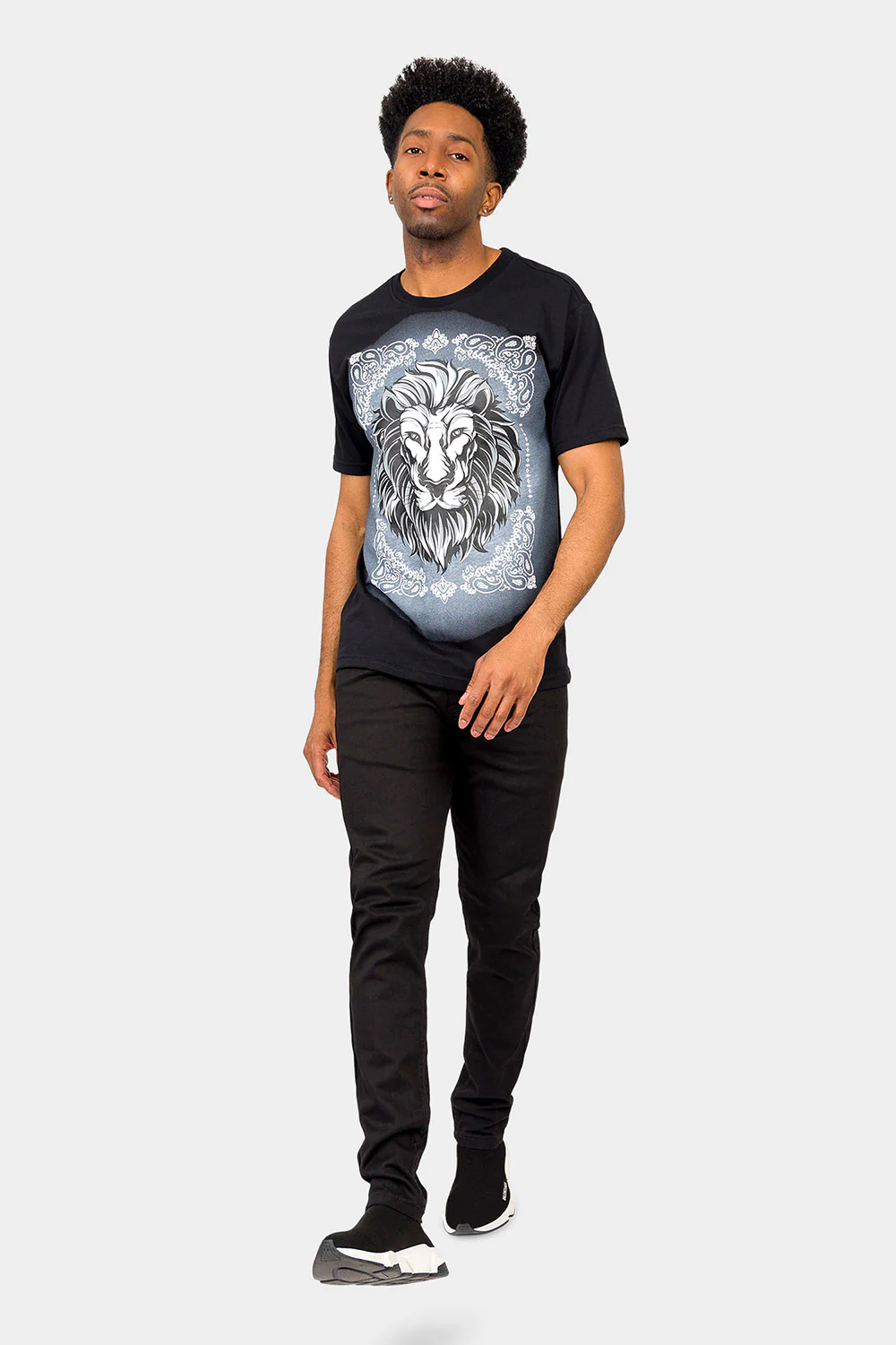 Paisley Print Embossed Lion T-Shirt - Image 15