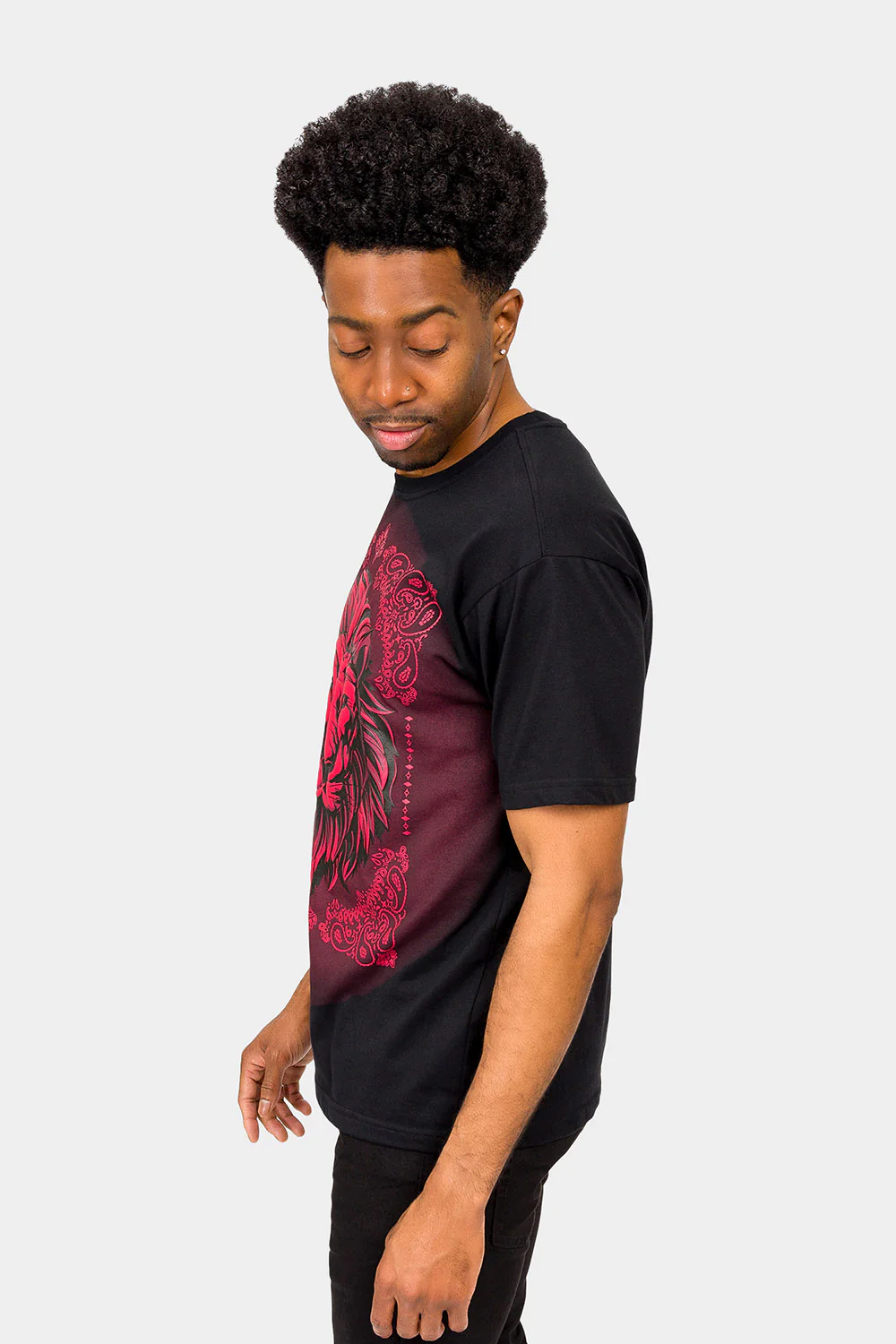 Paisley Print Embossed Lion T-Shirt - Image 7