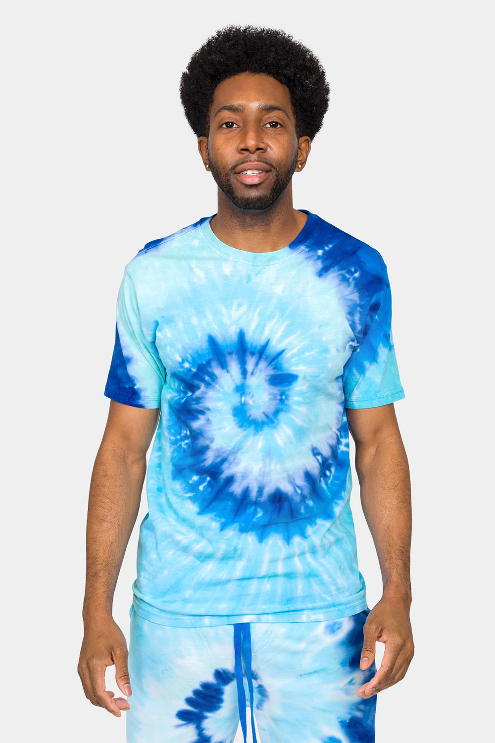 Pastel Contrast Swirl Tie Dye Cotton Shirt Shorts Set - Image 5