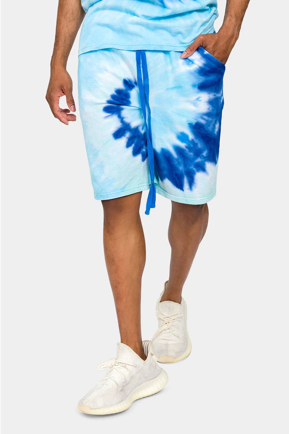 Pastel Contrast Swirl Tie Dye Cotton Shorts