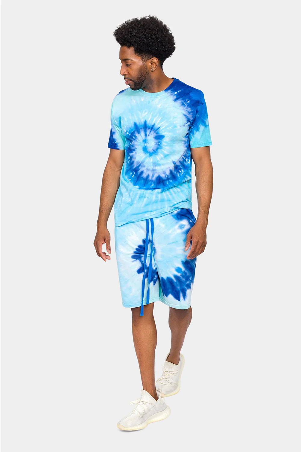 Pastel Contrast Swirl Tie Dye Cotton Shorts - Image 5