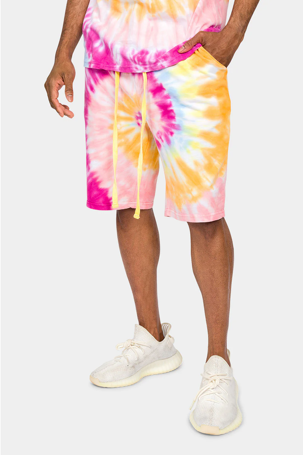 Pastel Contrast Swirl Tie Dye Cotton Shorts - Image 6