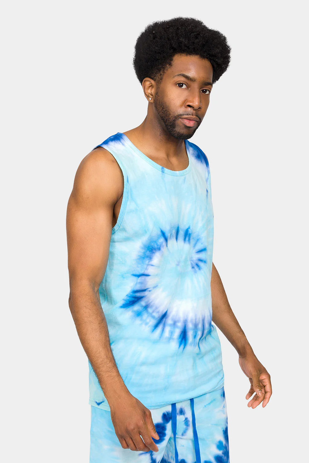 Pastel Contrast Swirl Tie Dye Cotton Tank Top - Image 4