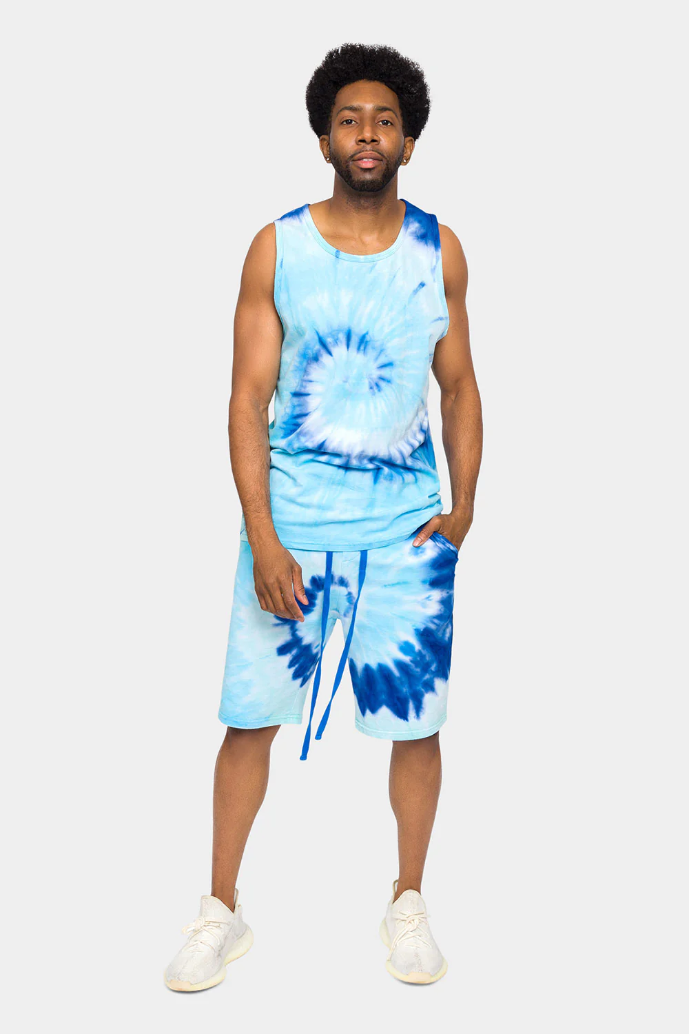 Pastel Contrast Swirl Tie Dye Cotton Tank Top - Image 5