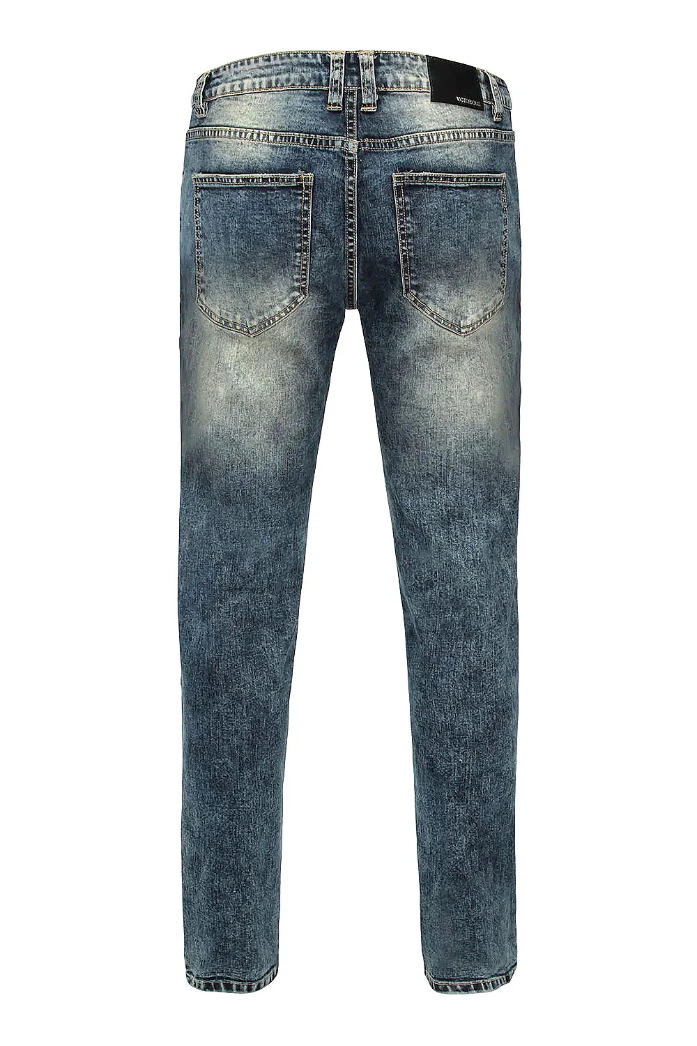 Patchwork Raw Hem Denim Jeans - Image 3