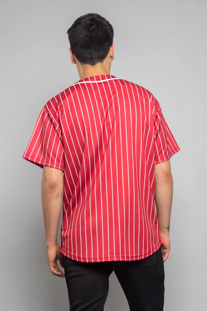 Pin Striped Baseball Jersey - Image 8