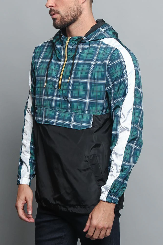 Plaid Anorak Windbreaker Jacket - Image 2