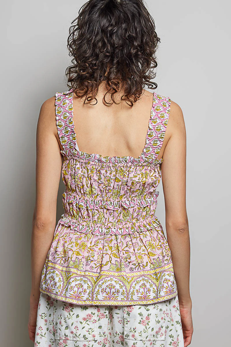 POL Smocked Printed Peplum Tank - Image 4