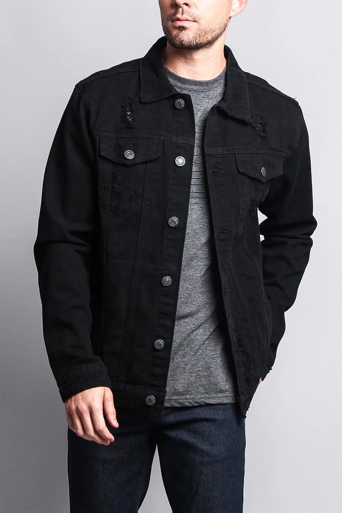 Premium Distressed Denim Jacket - Image 10