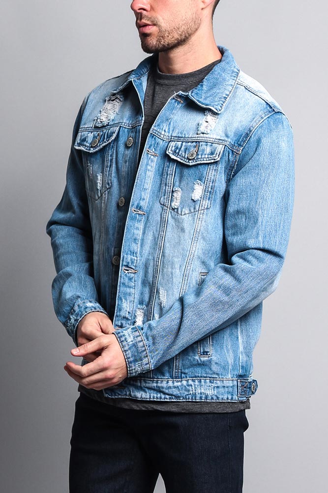 Premium Distressed Denim Jacket - Image 12