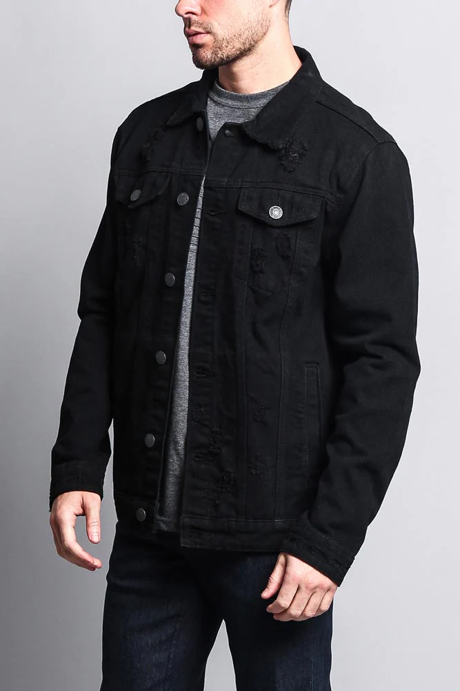 Premium Distressed Denim Jacket - Image 7