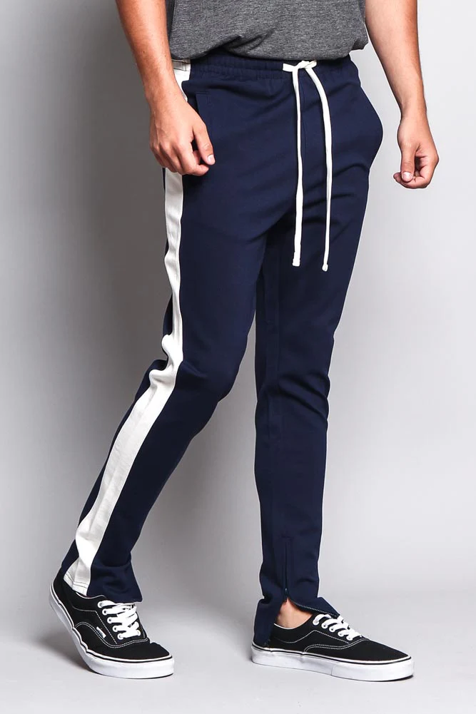 Premium Stretch Slim Fit Striped Track Pants - Image 29