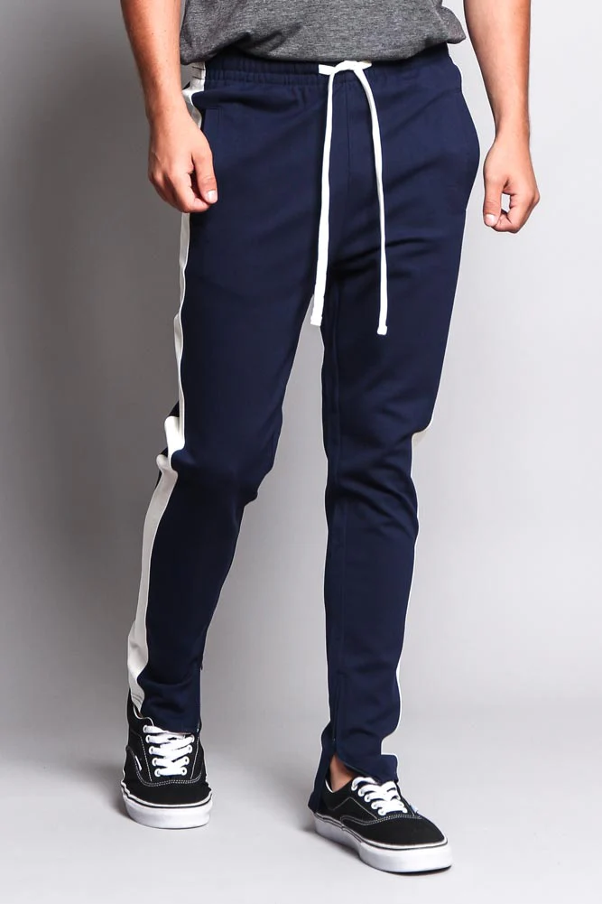 Premium Stretch Slim Fit Striped Track Pants - Image 30