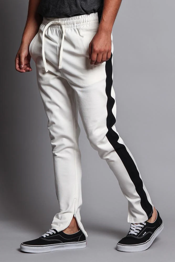 Premium Stretch Slim Fit Striped Track Pants - Image 33