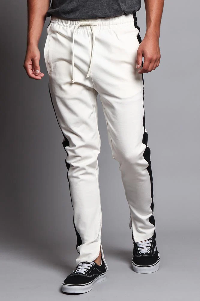 Premium Stretch Slim Fit Striped Track Pants - Image 36