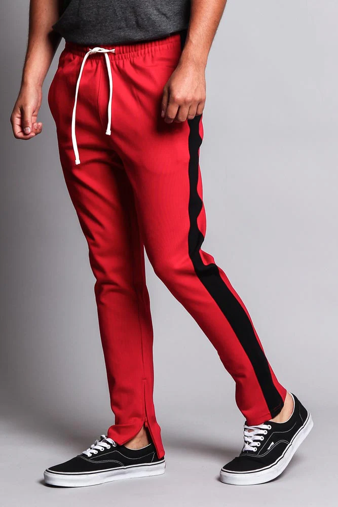 Premium Stretch Slim Fit Striped Track Pants - Image 45