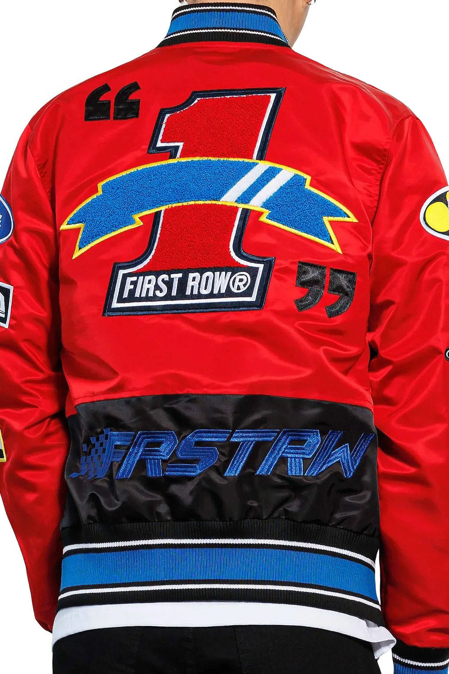 Men's Racing Embroidered Patched Varsity Jacket - Image 6
