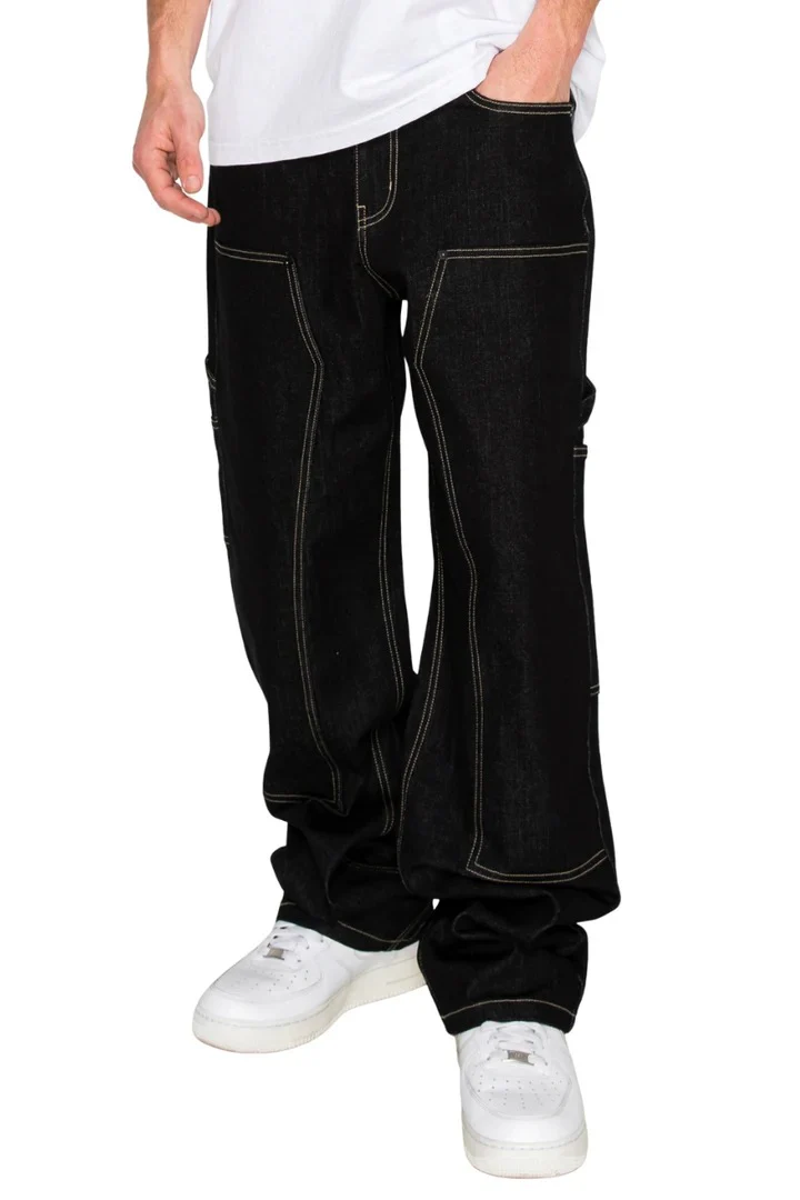 Raw Denim Baggy Fit Carpenter Jeans - Image 2