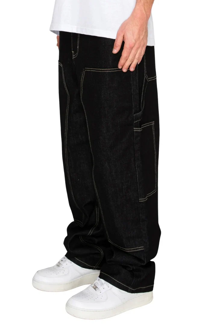 Raw Denim Baggy Fit Carpenter Jeans - Image 3