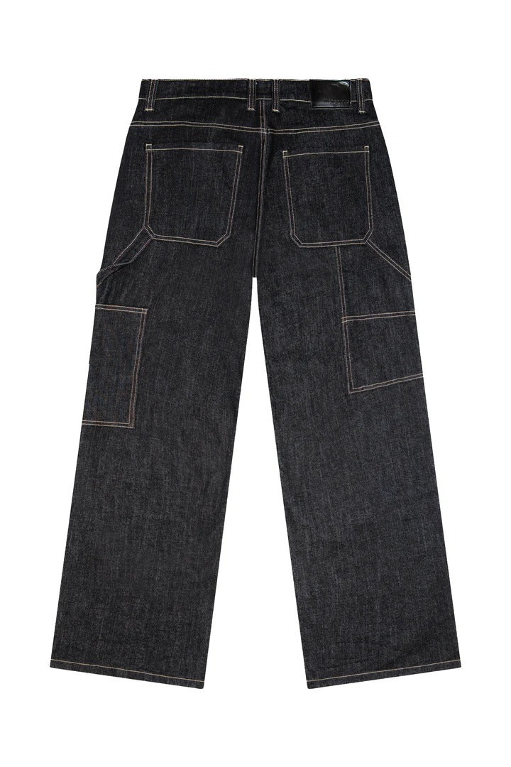Raw Denim Baggy Fit Carpenter Jeans - Image 5