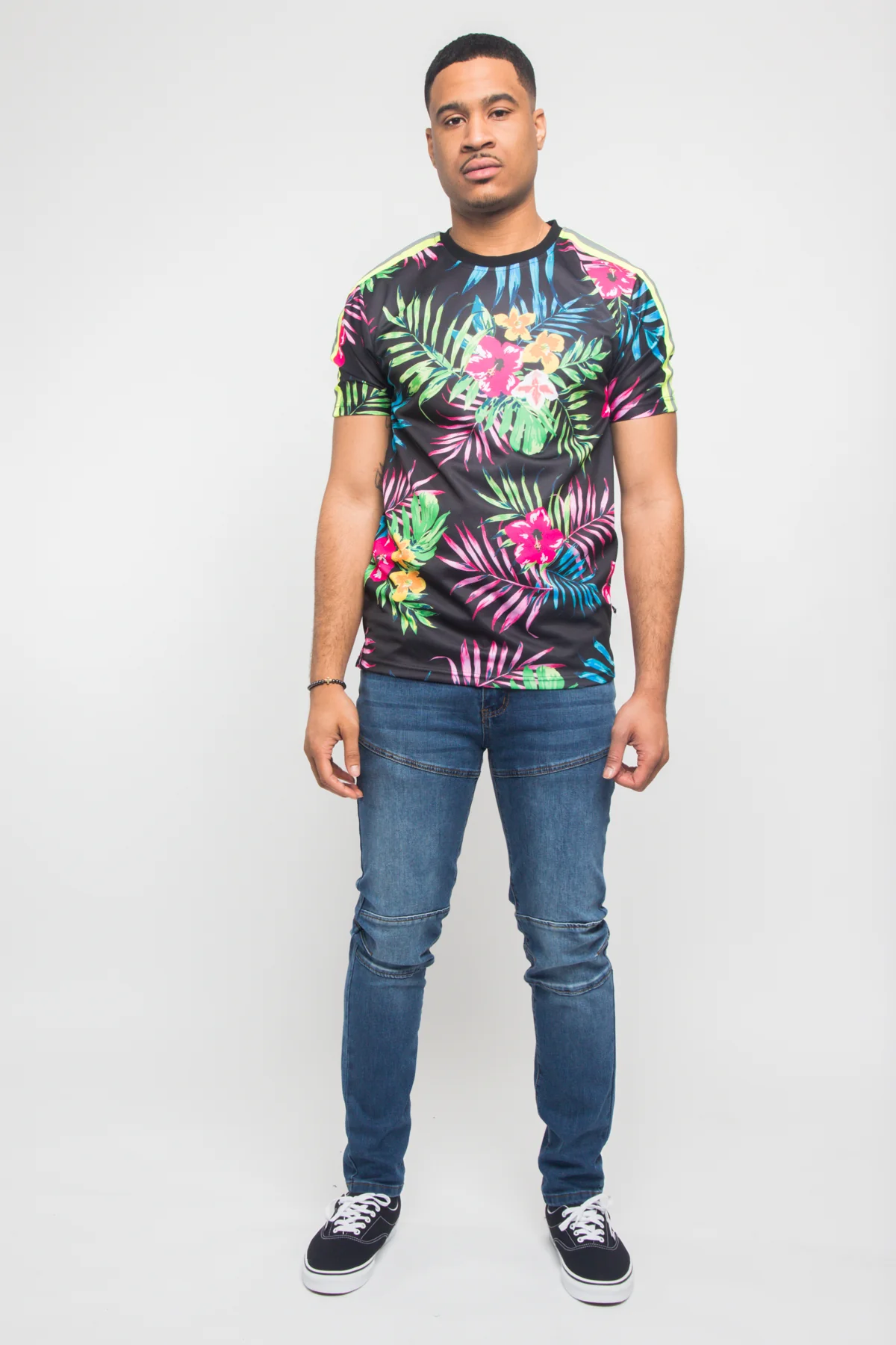 Reflective Neon Floral T-Shirt - Image 6