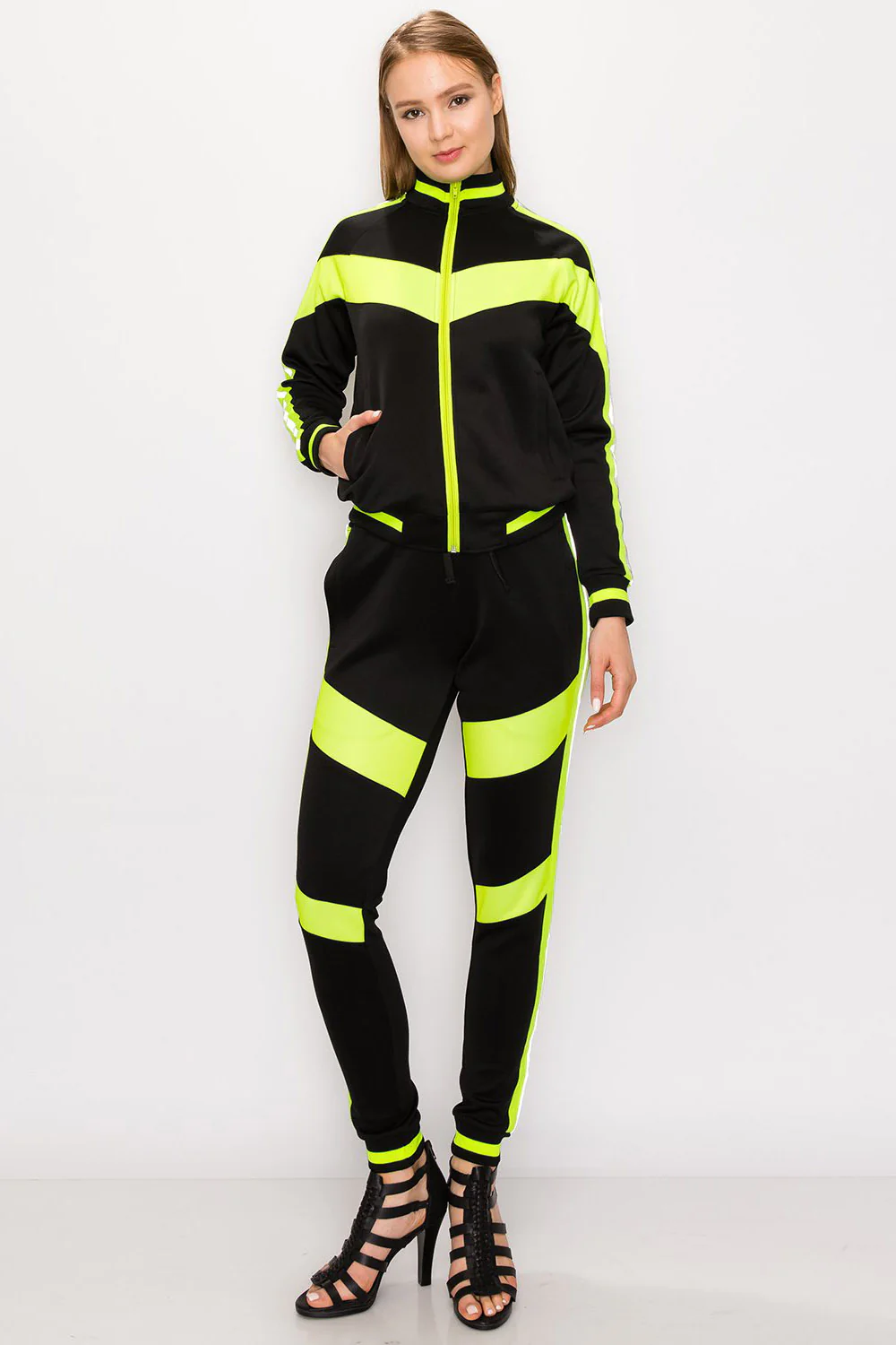 Reflective Neon Striped Track Suit - Image 11