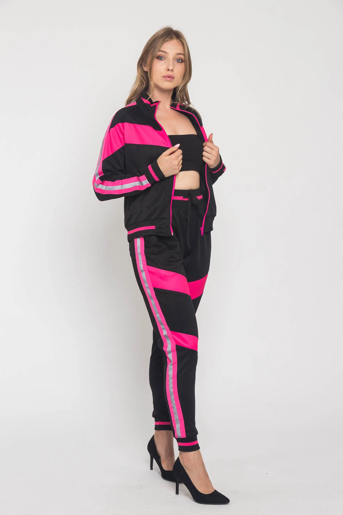 Reflective Neon Striped Track Suit - Image 5