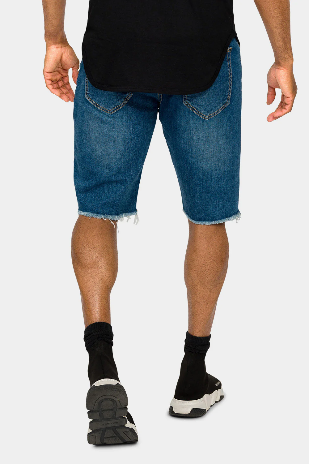 Ripped Bandana Repair Denim Shorts - Image 3