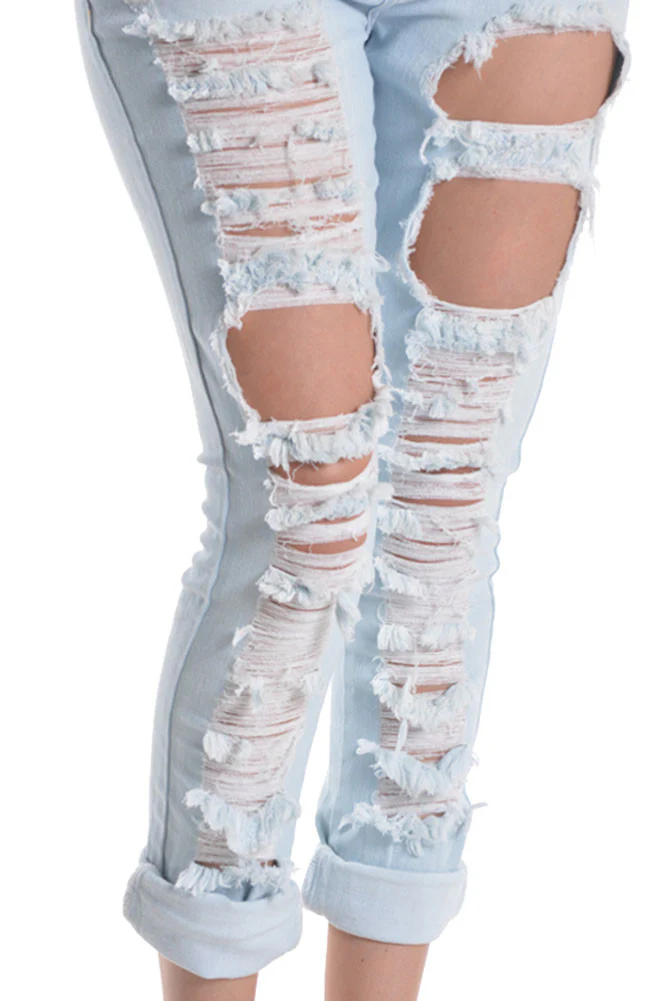 Ripped Roll-Up Skinny Jeans - Image 12