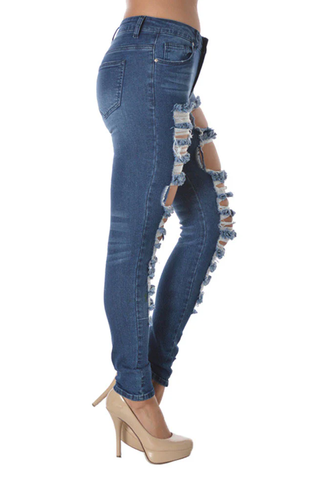 Ripped Roll-Up Skinny Jeans - Image 6