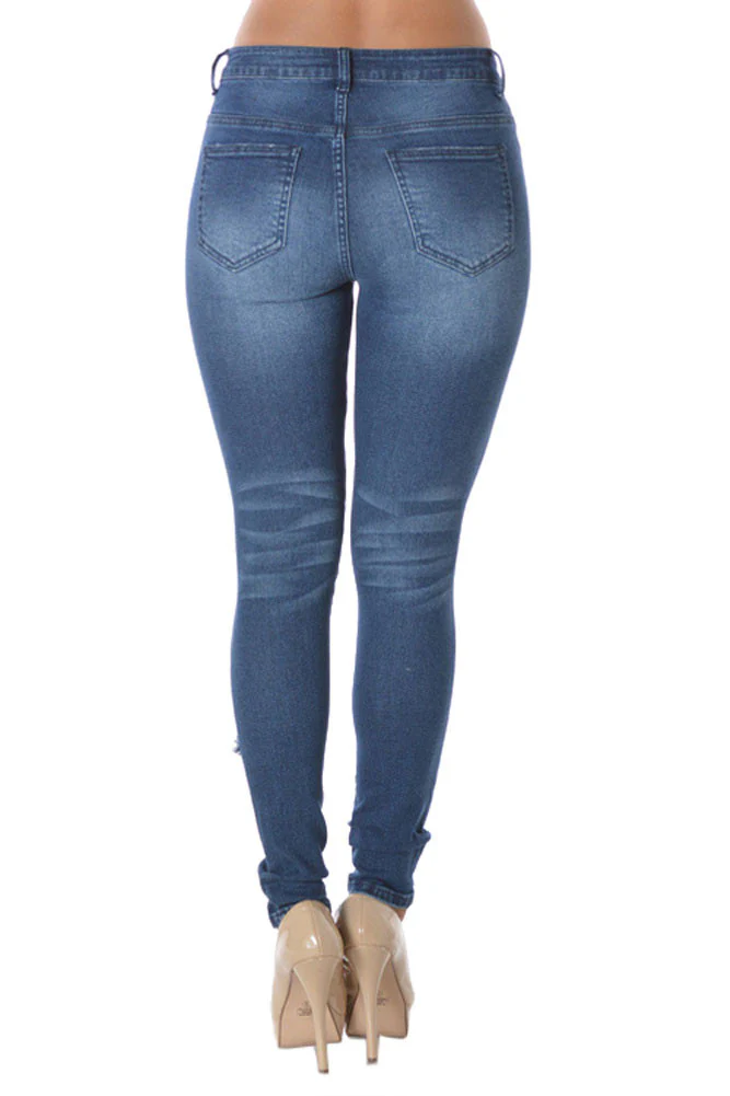 Ripped Roll-Up Skinny Jeans - Image 7