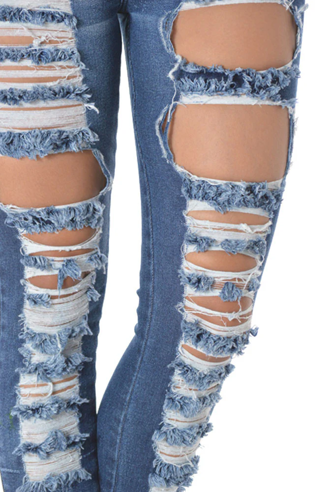 Ripped Roll-Up Skinny Jeans - Image 8