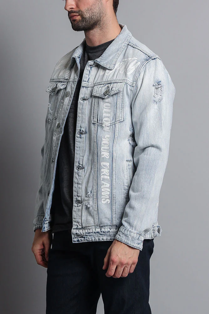 Scribbled Denim Jacket - Image 3