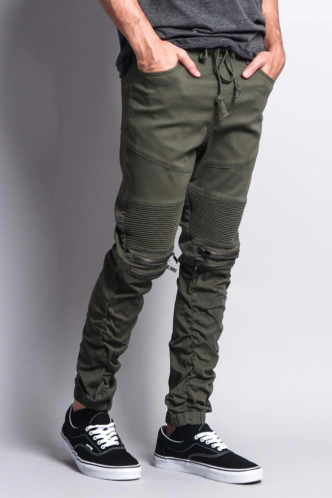 Scrunch Stacked Biker Twill Jogger Pants - Image 10
