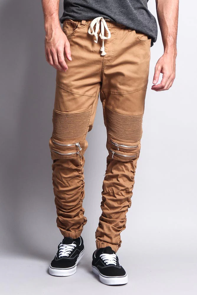 Scrunch Stacked Biker Twill Jogger Pants - Image 12