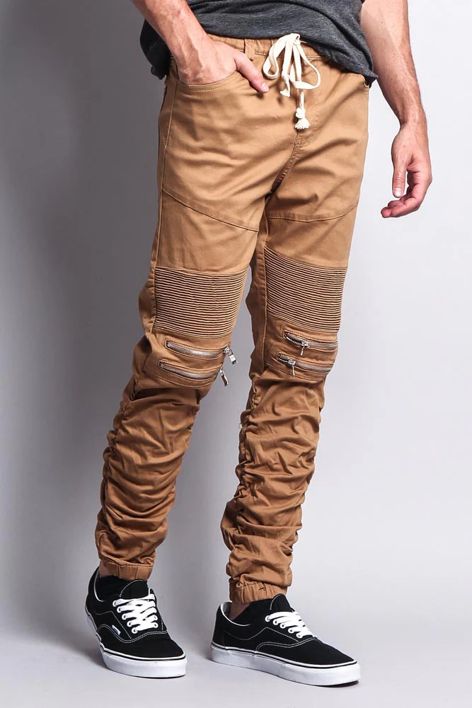 Scrunch Stacked Biker Twill Jogger Pants - Image 16