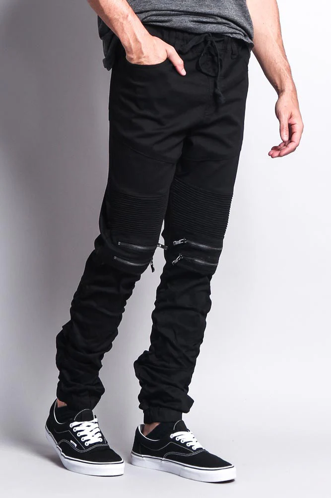 Scrunch Stacked Biker Twill Jogger Pants - Image 19