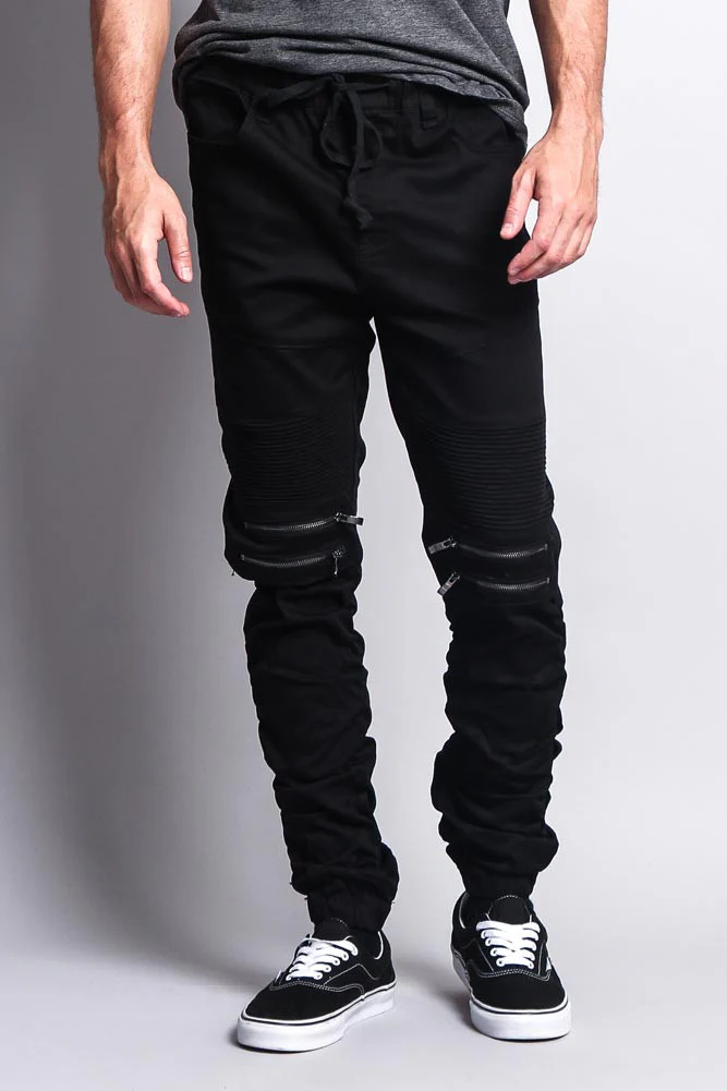 Scrunch Stacked Biker Twill Jogger Pants - Image 20