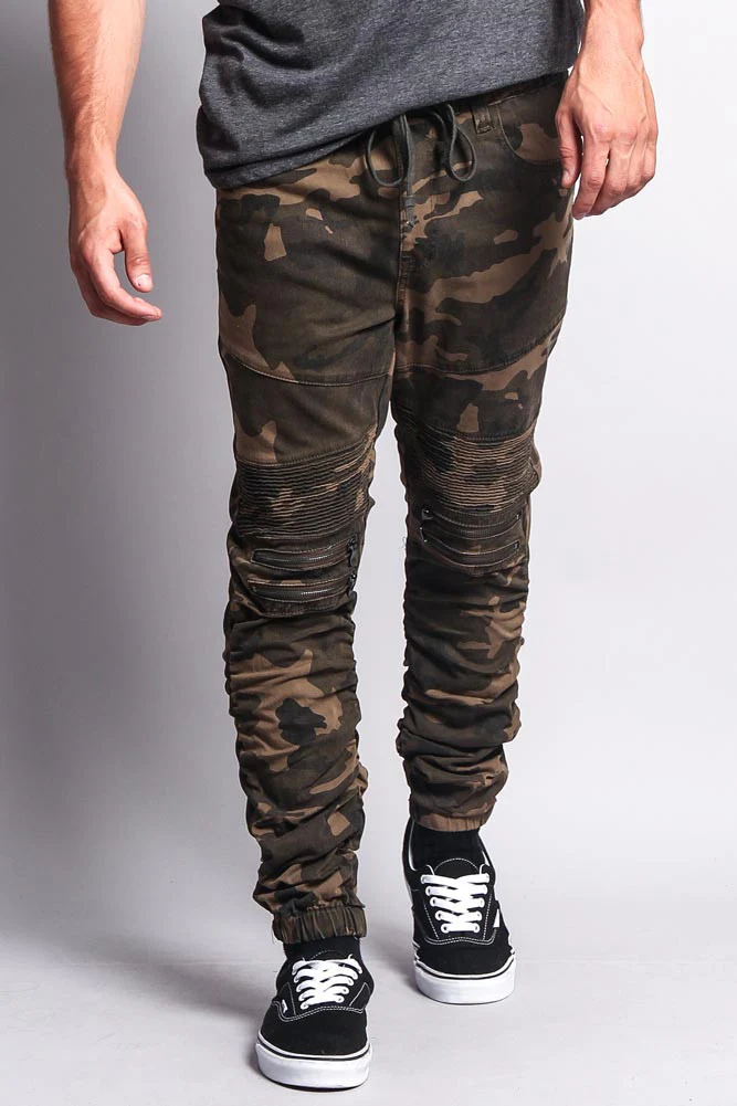Scrunch Stacked Biker Twill Jogger Pants - Image 25