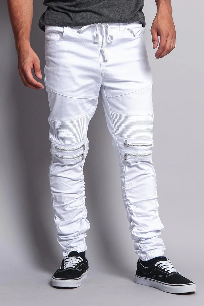 Scrunch Stacked Biker Twill Jogger Pants - Image 26