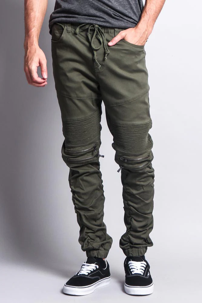 Scrunch Stacked Biker Twill Jogger Pants - Image 3