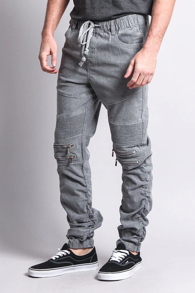Scrunch Stacked Biker Twill Jogger Pants - Image 37