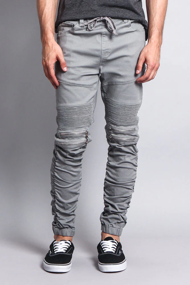 Scrunch Stacked Biker Twill Jogger Pants - Image 41