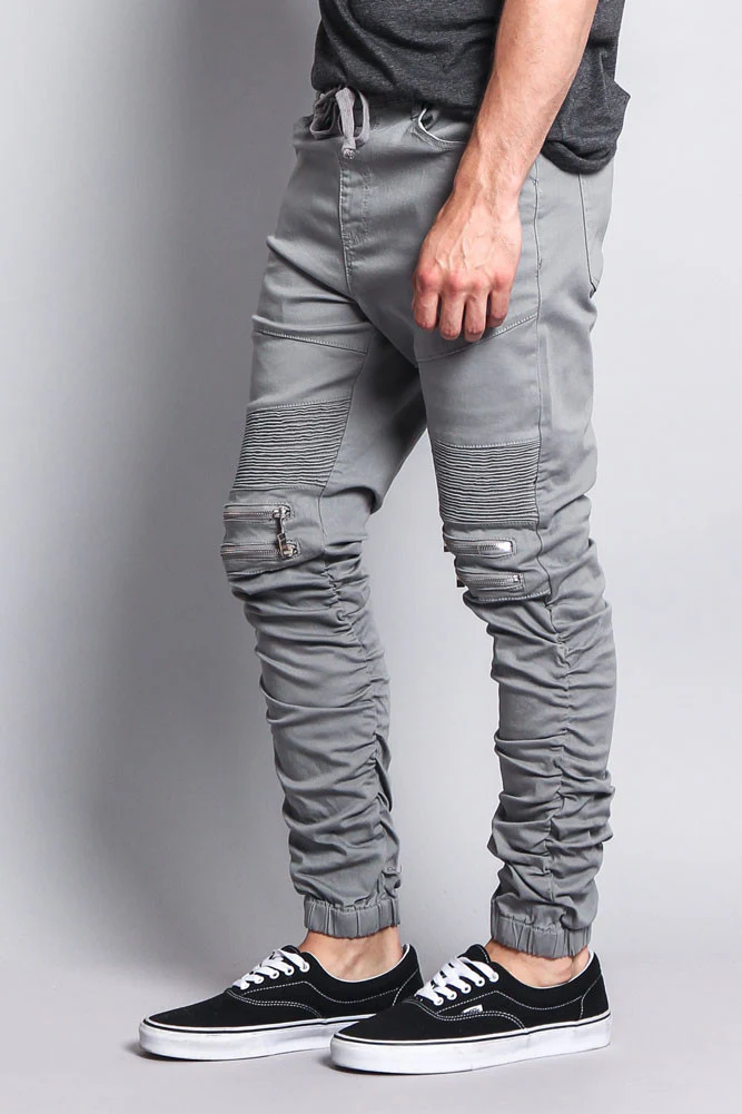Scrunch Stacked Biker Twill Jogger Pants - Image 42