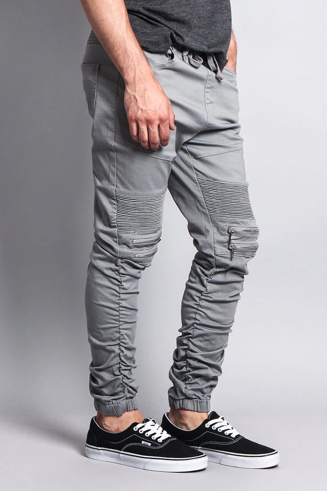 Scrunch Stacked Biker Twill Jogger Pants - Image 44