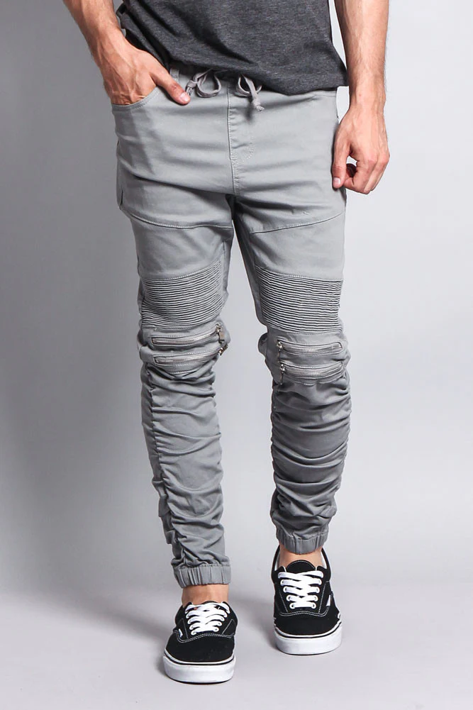 Scrunch Stacked Biker Twill Jogger Pants - Image 45