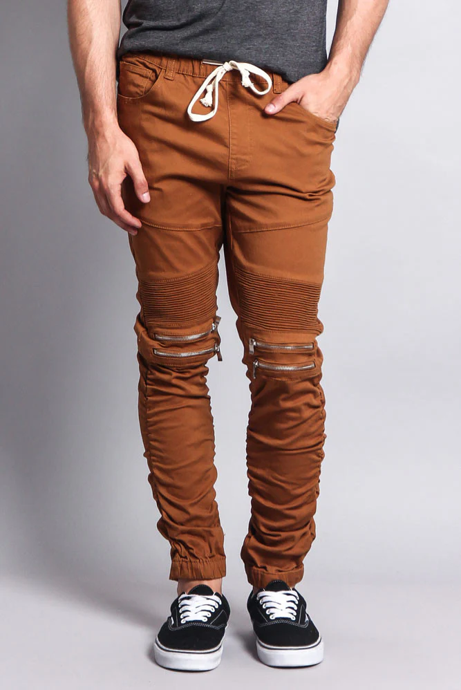 Scrunch Stacked Biker Twill Jogger Pants - Image 46
