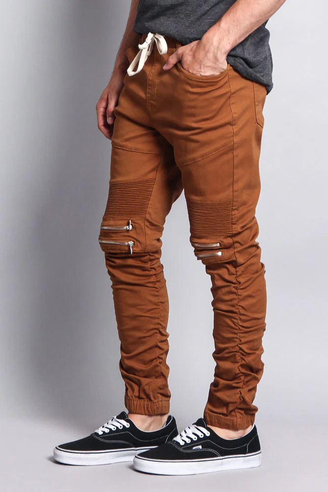 Scrunch Stacked Biker Twill Jogger Pants - Image 47